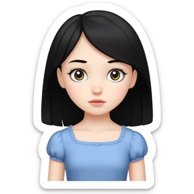 A white skin daughter with black hair and eyes. Skinny and cute sticker