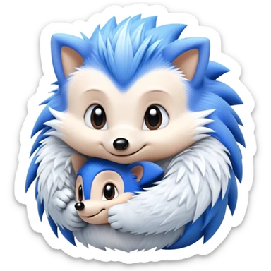 Baby Sonic the Hedgehog and baby Silver the Hedgehog together sticker