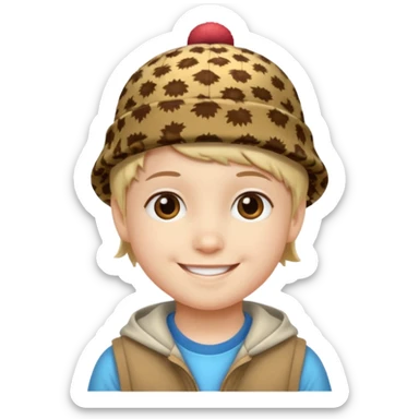 print hat with kid sticker