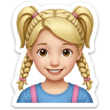bambina with pigtails sticker