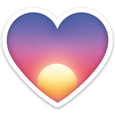 Heart with sunrise sticker