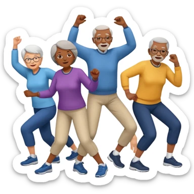 an emoji showing older people with power of $MOVEMENT sticker