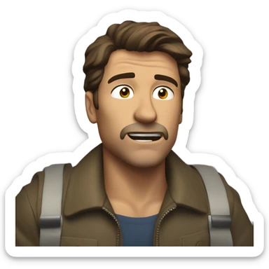 Brown haired mullet man flying plane that’s crashing sticker