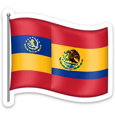 Bandera de Venezuela combinada con la de México sticker
