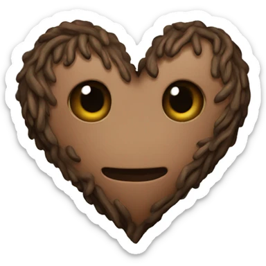 Brown forest heart sticker