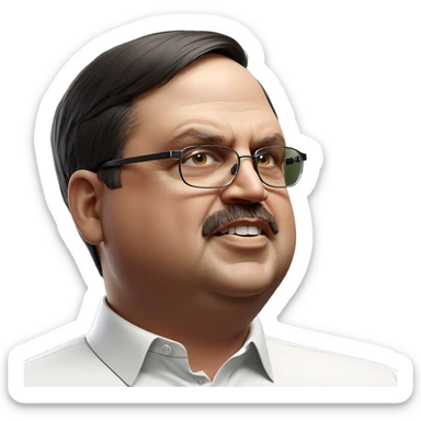 realistic portrait of male glasses sticker