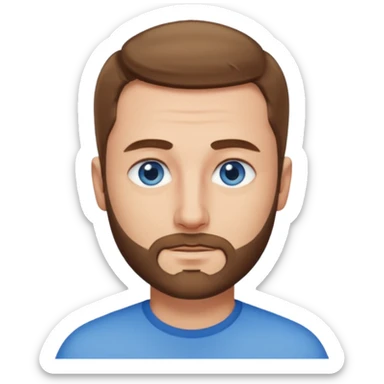 homme yeux bleus presque chauve mais encore avec des cheveux clairsemées et une barbe courte sticker