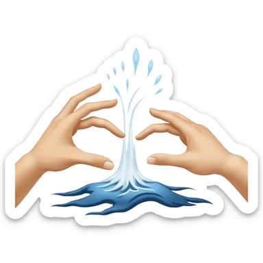 two white hands beautiful reaching out to each other like in the painting of the creation of Adam sticker