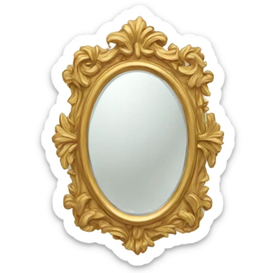 golden detailed mirror  sticker