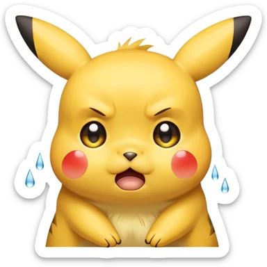 sad crying Pikachu with tears sticker