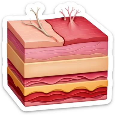 capas de la piel en proceso de cicatrizacion  sticker