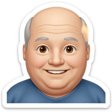 obése avec des cheveux gris calvitie sticker