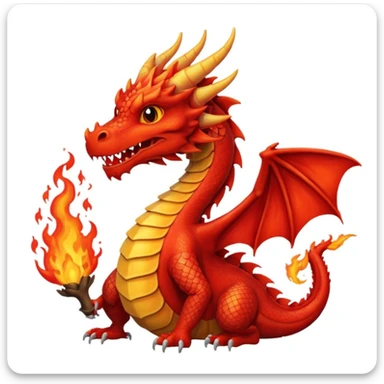 Dragon escupiendo fuego sticker