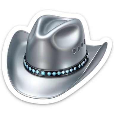 Silver disco cowboy hat sticker