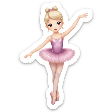 Glitter fae with ballet shoes sticker