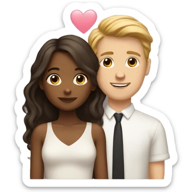 brown girl white boy in love sticker