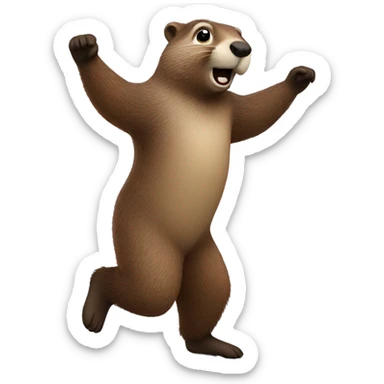Dancing groundhog  sticker