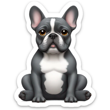 dark gray french bulldog meditating sticker