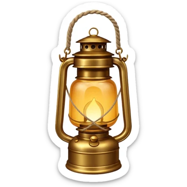 Lantern

New look:

Brass or iron base (#695C48) instead of pure gold.

Light glow: soft amber (#FFD88A) with slight haze effect.

Replace glass reflection with matte finish.

Optional rope handle wrapping. sticker
