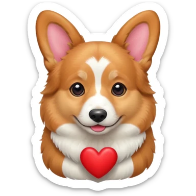Corgi with hearts sticker