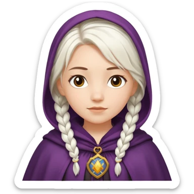 girlwith whitebraided hair, cloak sticker