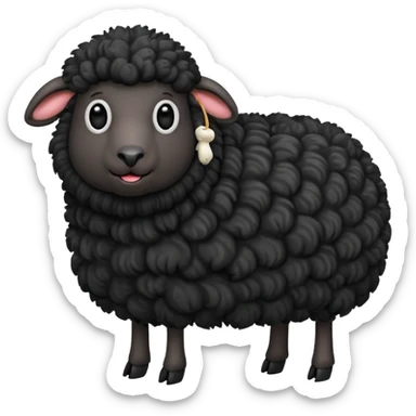 Oveja negra con el cuerpo entero de lado y cara graciosa  sticker