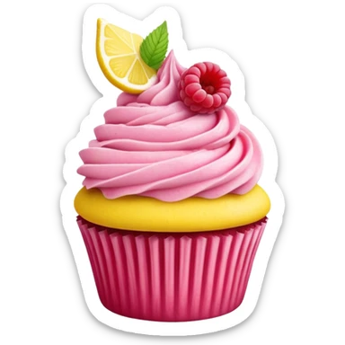 Raspberry lemonade themed cupcake sticker