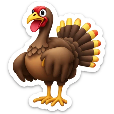 Turkey wearing clown shoes sticker