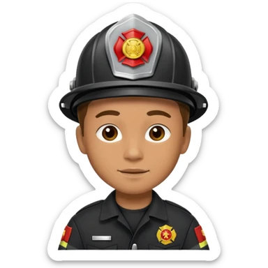 Firefighter with Black uniform sticker