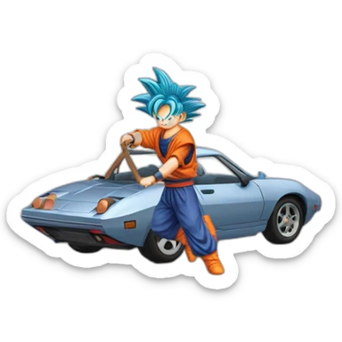 Son-goku whis a car  sticker