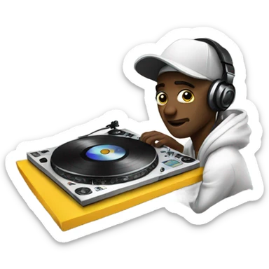 DJ on Turntables  sticker