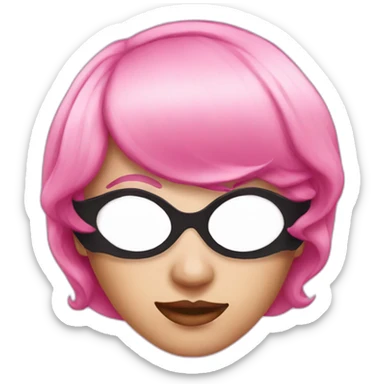 pink hair mistress in a mask sticker