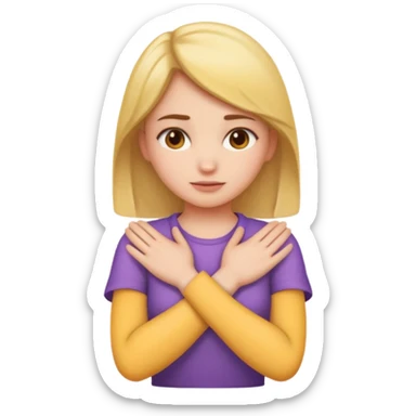 make a girl emoji crossing hands around neck sticker