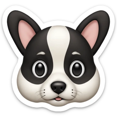 dog, short-hair, black, white-chest, white-stripe-down-face, black-snout, mcnab, big floppy ears sticker