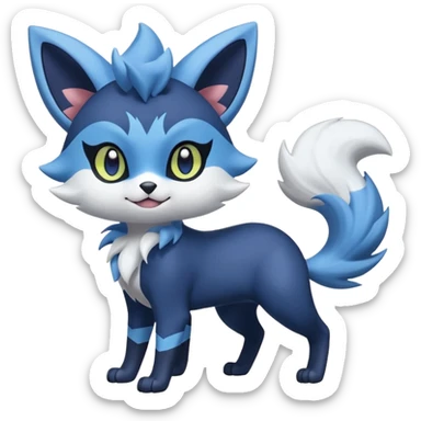 Zorua-Meowstic-Fakémon-hybrid-creature (full body)  sticker
