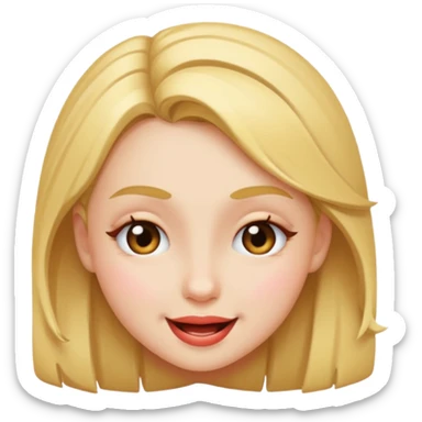 girl, winking face sticker