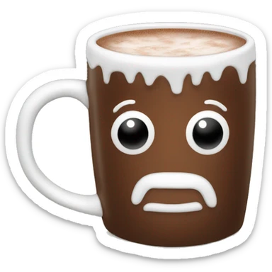 Hot cocoa in neutral Christmas mug sticker