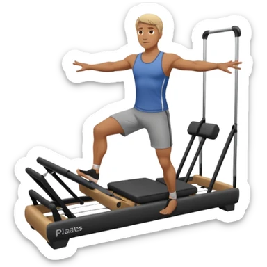 guy workout pilates reformer  sticker