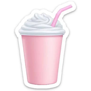 Light pink cup with a straw sticker