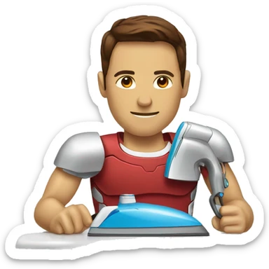 ironman ironing clothes sticker