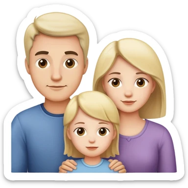 family with mother, father, brother and sister sticker