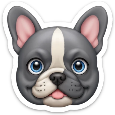 French bulldog cute grey blue with blue eyes sticker