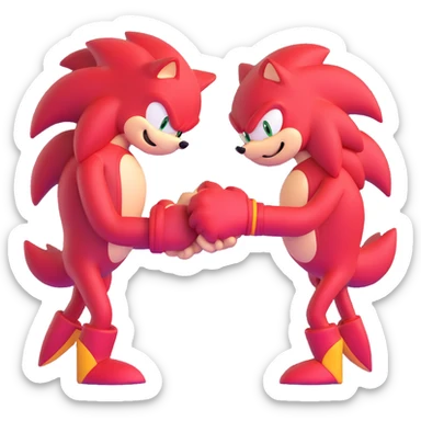 Sonic the Hedgehog and Knuckles the Echidna fist bumping sticker