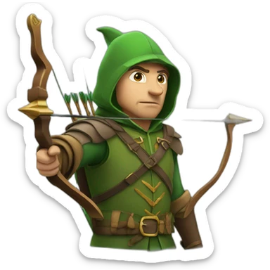 Robin Hood with bow and arrow sticker