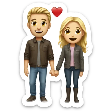 cute couple acts sticker