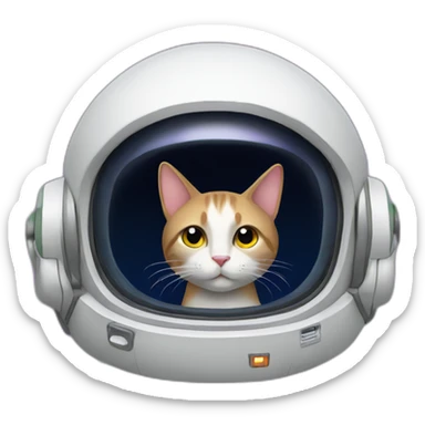 gato en espacio sticker