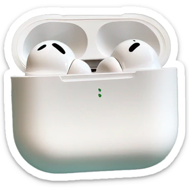 AirPods Pro in a white case with a pastel blue bow on the case sticker