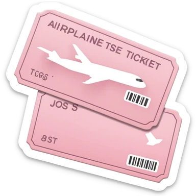 light pink airplane tickets  sticker