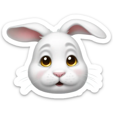 white bunny crying sad sticker