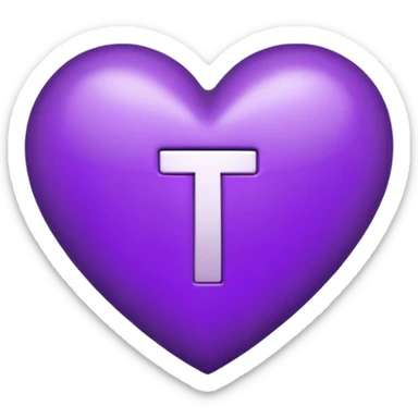 The white Letter “t” inside a Purple Heart sticker